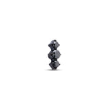 Black PVD Titanium Internally Threaded 3 Prong Set Black Crystal Attachment