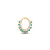 14kt Gold Paved Crystals With Blue Stones Hinged Ring