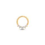 14kt Gold 5 Prong Set Jewel Hinged Ring