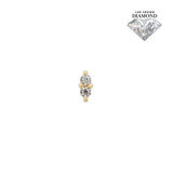14kt Gold Threadless - 2 Stone Prong Set 1.2mm Attachment - Lab Grown Diamond