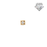 14kt Gold Threadless - Bezel Square Attachment - Lab Grown Diamond