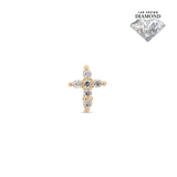 14kt Gold Threadless - Jeweled Cross Attachment - Lab Grown Diamond