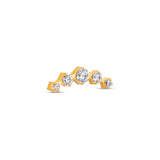 24kt Gold PVD Titanium Internally Threaded 5 Stone Curved Tiara Attachment