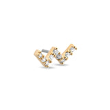 14kt Gold Threadless - Jeweled Zig Zag