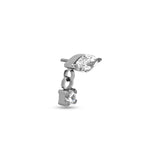 Threadless 3mm Jewel Ovate w Jewel Dangle Attachment