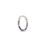 Forward Facing Hinged Jeweled Segment Rainbow Color