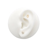 14kt Gold Threadless - Jeweled V