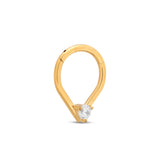 24kt Gold PVD Titanium Tear Hinged Ring w 2.5mm Jewel