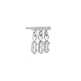 Threadless 3 Dangle Baguette With Jewel Bar Attachment