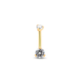 24kt Gold PVD Titanium Prong Set - Mini Navel