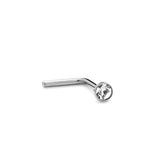 Trident Jeweled L-Shape Nose Stud