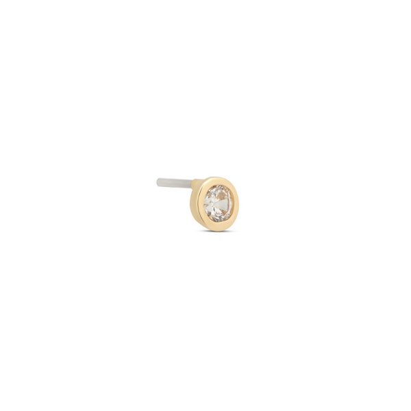 14kt Gold Threadless - Bezel Round Attachment - Lab Grown Diamond