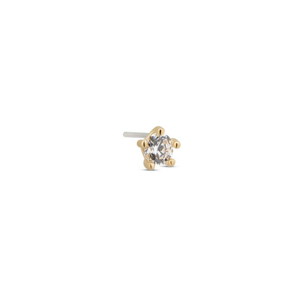 14kt Gold Threadless - Round with 5 bead Attachment