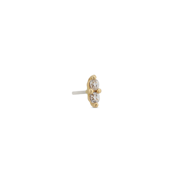 14kt Gold Threadless - 2 Stone Prong Set 1.2mm Attachment - Lab Grown Diamond