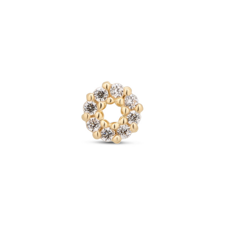 14kt Gold Threadless - Loop Attachment - Lab Grown Diamond