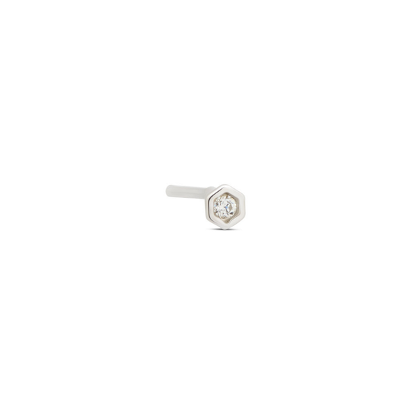 14kt White Gold Threadless - Bezel Hexagon Attachment