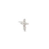 14kt White Gold Threadless - Jeweled Cross Attachment