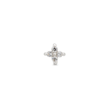 14kt White Gold Threadless - 4 Jewel Attachment