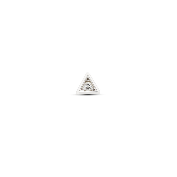 14kt White Gold Threadless - Bezel Triangle Attachment