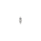 14kt White Gold Threadless - 2 Stone Prong Set 1.2mm Attachment