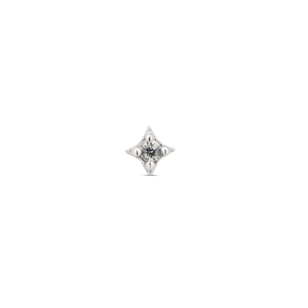 14kt White Gold Threadless - Isotoxal Star w CZ Attachment