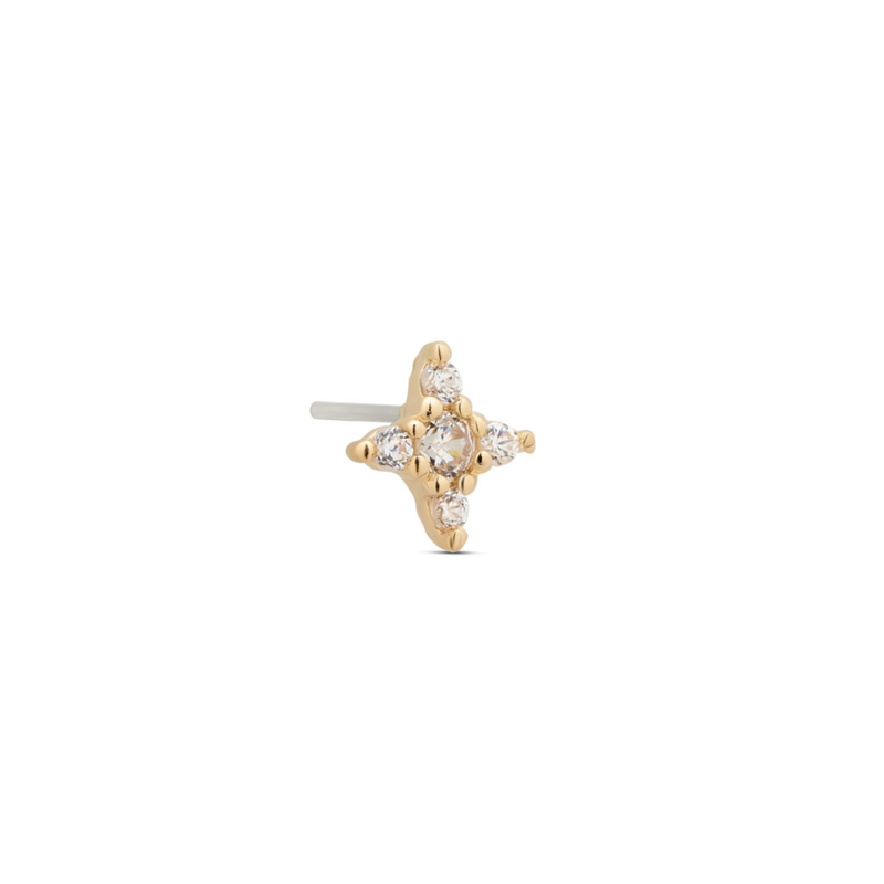 14kt Gold Threadless - Twinkle Star Attachment - Lab Grown Diamond