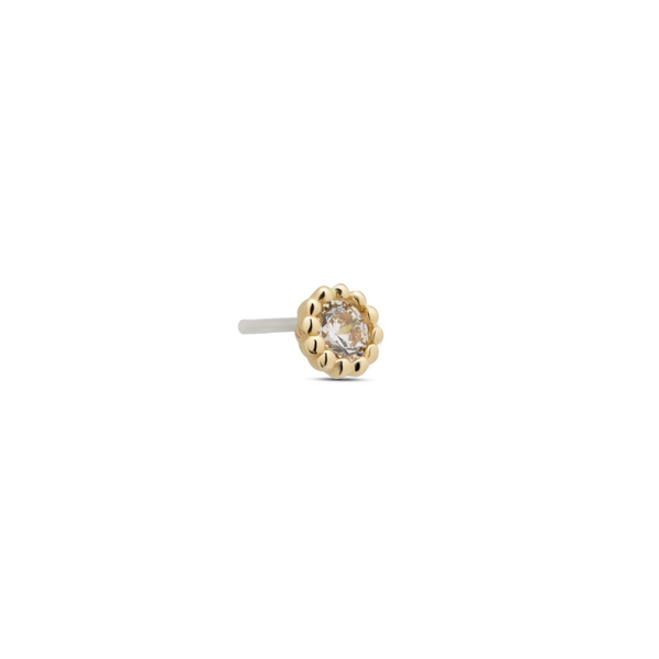 14kt Gold Threadless - Round with 14 bead Attachment - Lab Grown Diamond