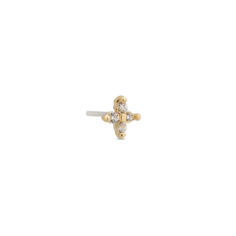 14kt Gold Threadless - 4 Jewel Attachment