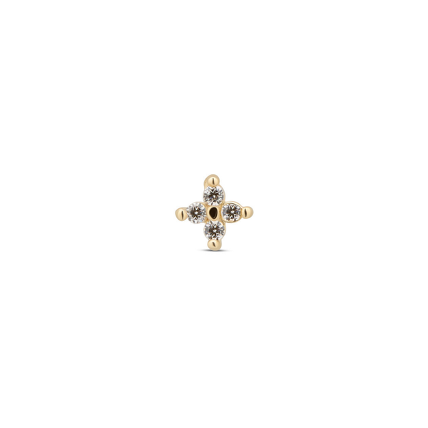 14kt Gold Threadless - 4 Jewel Attachment