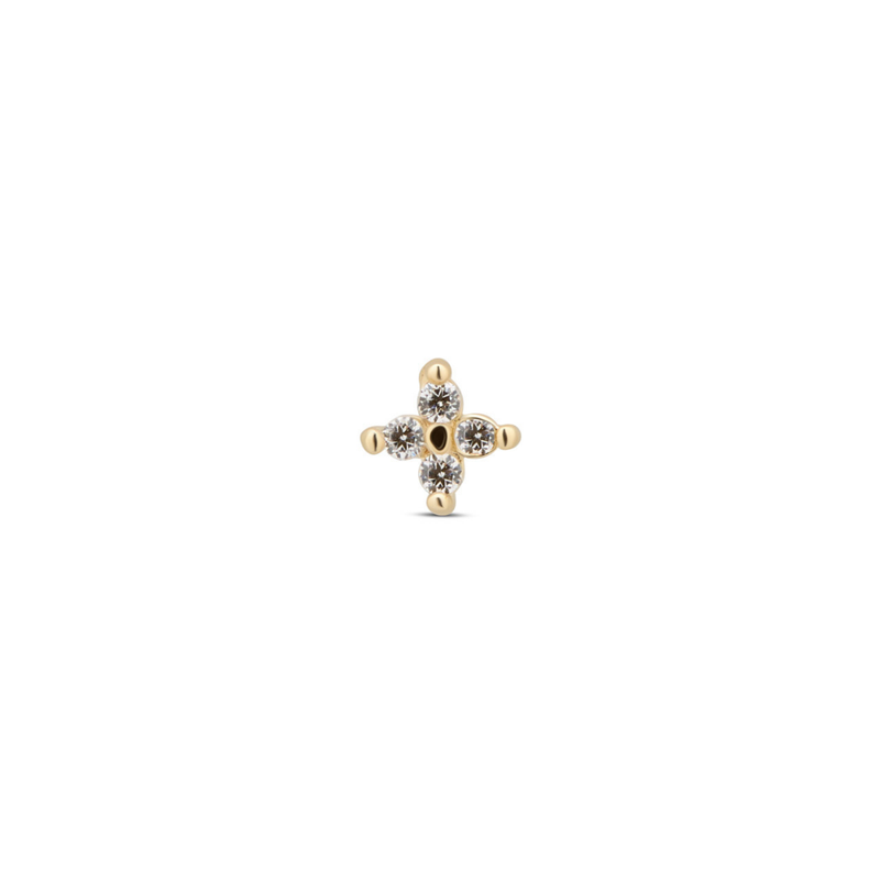 14kt Gold Threadless - 4 Jewel Attachment