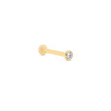 24kt Gold PVD Titanium Threadless Nose Labret Rounded Bezel