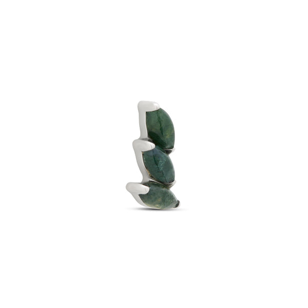 Internally Threaded 3 Marquise Natural Gemstone - Moss Agate Attachment