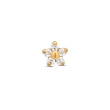 24kt Gold PVD Titanium Small Jeweled Flower Attachment