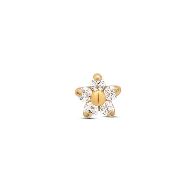 24kt Gold PVD Titanium Small Jeweled Flower Attachment