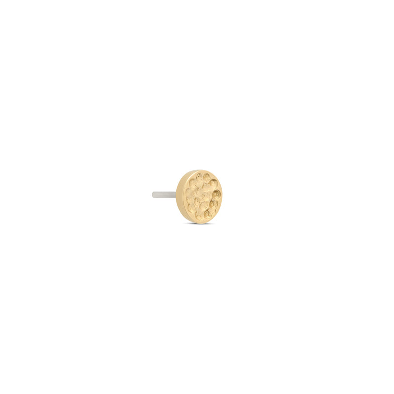 14kt Gold Threadless - Hammer Disk