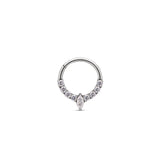 Forward Facing Jeweled Marquise Hinged Ring