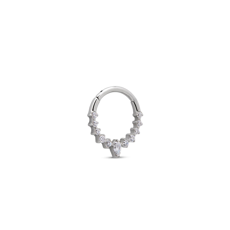 11 Jeweled Marquise Hinged Ring