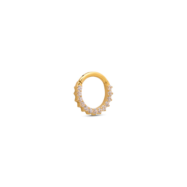 24kt Gold PVD Titanium Prong Set Hinged Ring