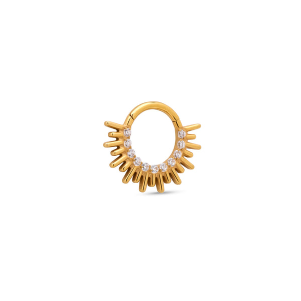 24kt Gold PVD Titanium Halo Hinged Ring