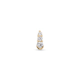 14kt Gold Threadless - 3 Stone Prong Set