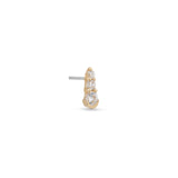 14kt Gold Threadless - 3 Stone Prong Set