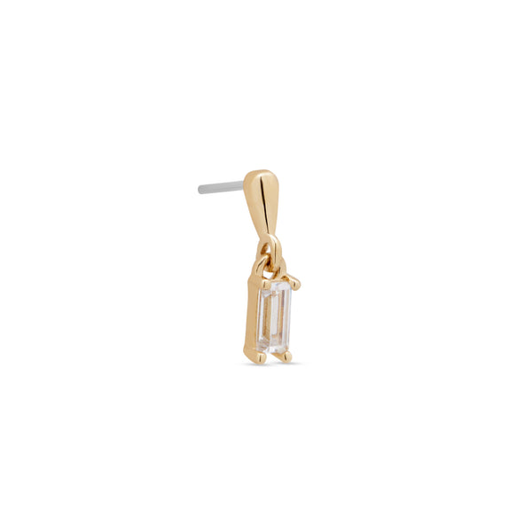 14kt Gold Threadless - Dangle Baguette