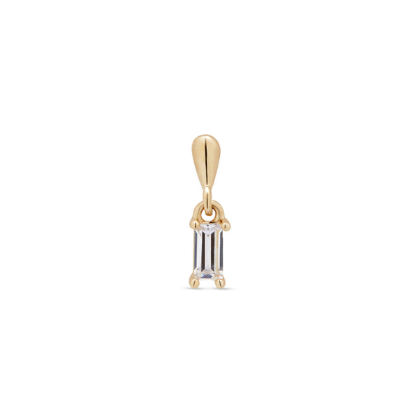 14kt Gold Threadless - Dangle Baguette