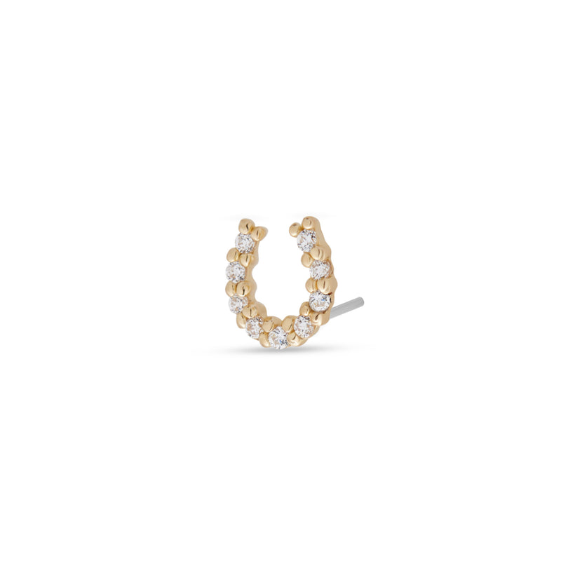 14kt Gold Threadless - Jewel Horseshoe