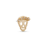 14kt Gold Threadless - Skull With Daisies