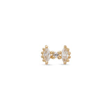 14kt Gold Threadless Wings - 2 Marquise Stones w Center CZ