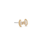 14kt Gold Threadless Wings - 2 Marquise Stones w Center CZ