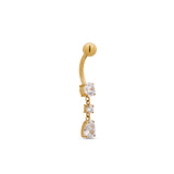 24k Gold PVD Titanium Dangle Navel Bar