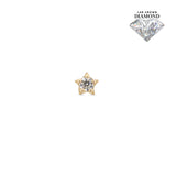 14kt Gold Threadless - Star w Diamond Attachment - Lab Grown Diamond