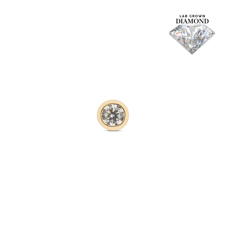 14kt Gold Threadless - Bezel Round Attachment - Lab Grown Diamond